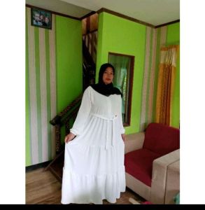 gamis susun cringkel air flow kekinian /Fuji dress cringkel size S -M -L -XL/pakaian dewasa terlaris