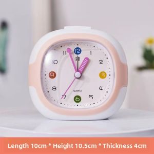 MONLEYTA | Childrens Cute Silent Creative Student Desk Clock Bedside Night Light Multi-Function Plastic Battery Operated Table Clock