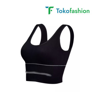 Tokofashion Bra Wanita Sport Gym Tanpa Kawat Elastis