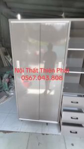 Tủ nhựa đài loan cửa lùa kèm kệ 2 cánh 1 kệ hình ảnh thực tế hàng mới giá rẻ tận xưởng