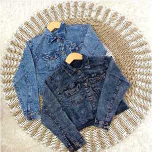 JAKET CROP JEANS RAWIS PITA SUPER JUMBO LD 80cm - LD 140cm JAKET PITA BELAKANG TERBARU KEKINIAN