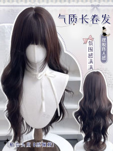 Natural Looking Long Curl Wig Full Head Cover for Women Korean Style Synthetic Hair Autumn Winter Wig Airy Rose Inner Net Breathable