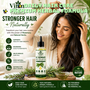 VILAN Rosemary Hair Growth Oil 100ml | Natural Herbal Hair Oil | Nourishes Scalp & Hair | Hair Care Oil for Men & Women