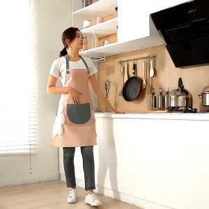 Good Quality Rabbit Waterproof Kitchen Apron With Big Pocket Chef BBQ Cooking Baking