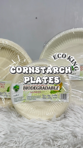 ECO KING 50PCS CORNSTARCH PLATES 6 7 9 INCHES BIODEGRADABLE DISPOSABLE DINNERWARE ECO-FRIENDLY