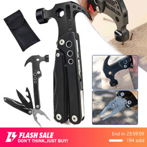 🔝 original mini all in one claw hammer stainless steel hand tool safety hammers head cutter bottle opener pliers plier knife Knives vise screwdriver camping tools 1 set japan martilyo axe survival saw multifunction Pocket