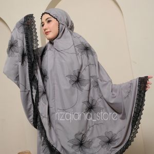 RIZQIANA STORE - Mukena Dewasa Bordir Aliqa Series Katun Premium