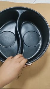 Double grid electric hot pot household large capacity multifunctional integrated dual control electric wok fryer electric boiling pot