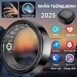 Nhẫn Thông Minh 2025 Dành Cho Nam & Nữ Theo Dõi Nhịp Tim Huyết Áp Giấc Ngủ Chống Nước IP68 Theo Dõi Chuyển Động Quà Tặng Ngày Lễ