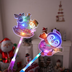 New Arrival Christmas Cartoon Glow Stick Festival Atmosphere Props Santa Claus Glow Stick Toy Small Gift
