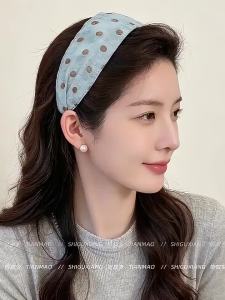 Summer Mist Blue Anti-slip Wide-edge Hair Band for High Volume Crown