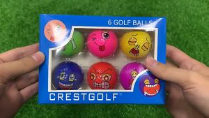 CRESTGOLF Fun golf balls suitable for course competitions practicing golf colors golf fun gifts 6 facial expressions of colored golf balls suitable for children and golfers