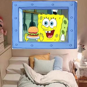 SpongeBob Patrick Star Bãi Biển Mùa Hè Tấm Thảm Hoạt Hình Ngộ Nghĩnh Nghệ Thuật Treo Tường Polyester Trang Trí Nhà Cho Trẻ Em Phòng Ngủ Phòng Khách Quà Tặng
