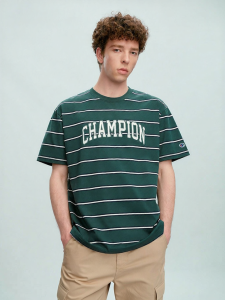 Champion | Striped Cotton Leisure T-Shirt