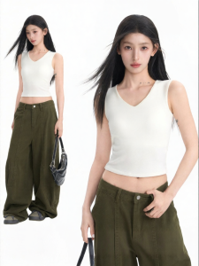 BAIDAIFEI | V-Neck Padding Camisole Womens Summer Top