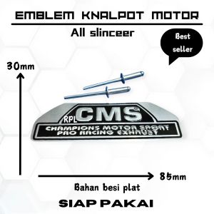 Emblem knalpot merek CMS Model timbul free paku rivet