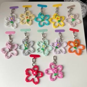 Exquisite Cute Cherry Blossom Mobile Phone Lanyard For iPhone 17 16 15 14 13 Pro Max For Samsung Keychain Pendant Phone Pendant