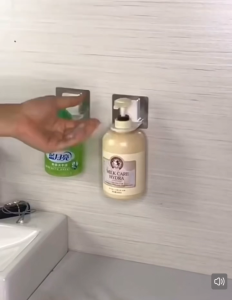 Wall Mounted Bottle Holder Self-Adhesive Shampoo Body wash Bottle Clamp Customizable hook