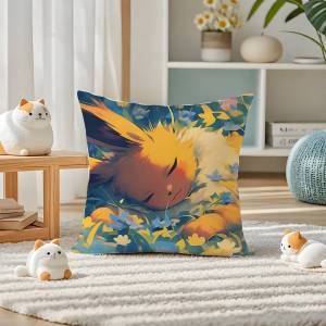 Bandai | Pokemon Mudkip Anime Plush Pillow Cover Soft Short Plush Cushion Cover For Sofa Bedroom Home Decor Gift Decoration