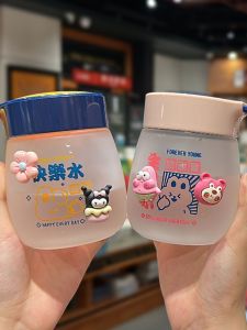 Portable Heat Resistant Glass Water Cup with Scale Small Cute Big Bellied Cup for Women Summer Student High Aesthetic Value