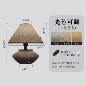 Abotu | Retro Decorative Modern New Chinese Japanese Style Ceramic Bedside Lamp