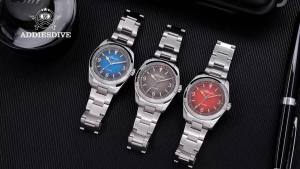ADDIESDIV New Retro Mens Quartz Watch Sapphire Glass Japanese Movement 100m Waterproof Stainless Steel Night Light Watch AD2554