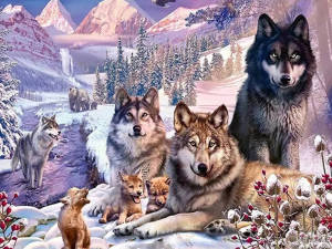 HUACAN Wolf Diamond Paintings Animal Diamond Embroidery Complete Kit Landscape Full Square Round Drill Mosaic Art Holiday Gift