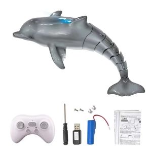 CONUSEA | 2.4G RC Dolphin Electric Boat with Lights Simulation Swim Dolphin Remote Control Speedboat Pool Water Play Childrens Toys Gifts