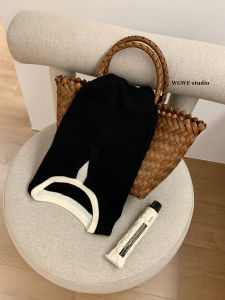 YUANYA | Color Block Fake Two-piece Slim-fit Sweater