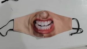 3D Three Dimensional Mask Funny Facial Expression Imitation Creative Personality Social Party Costume Printed Cotton Mask