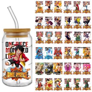 Ly Thủy Tinh One Piece 16oz Có Dán Decal Hoạt Hình Manga 3D UV DTF Dùng Làm Quà Tặng Sinh Nhật Thiết Kế Phổ Biến Tự Làm Đồ Uống 31 Mẫu