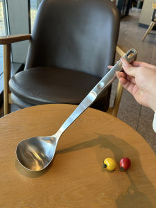 Thickened 18/10 Stainless Steel Matte Surface Integrated Handle Soup Spoon Anti-Scalding Long Handled Craftsmanship Kitchen Utensil