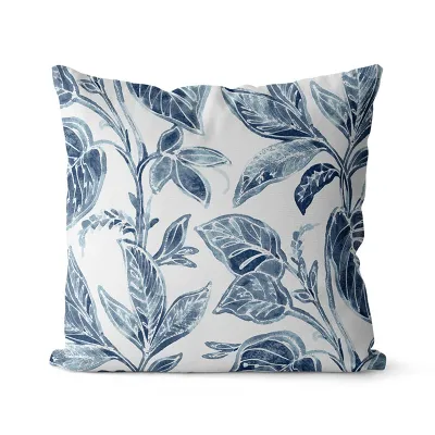 ZUOLEJIA | Custom American Style Blue Pattern Linen Cotton Double Sided Pillow Cover