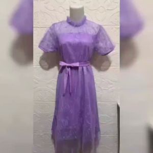 Dress Natal Wanita Remaja Terbaru Viral Kekinian Lengan Pendek/Dress Yona Ada 3 Size L-XL-XXL/Matt Moscrepe Mix Brukat Mutiara Dan Tille Tutu