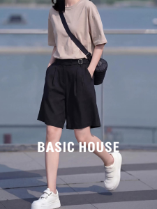 Basic House | Silky Thin Wide-leg Shorts For Summer
