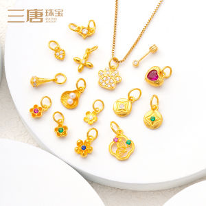 18K Gold Accessories DIY Inlaid Moissanite Pendant Diamond Drip Gem Pendant Peach Blossom as Right as Rain Bracelet Bracelet