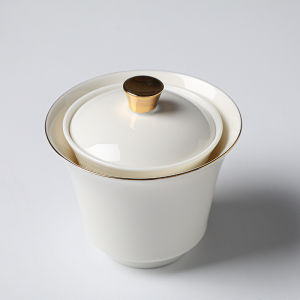 Ivory White Ceramic Small Set Kung Fu Tea Set One Pot Fills Three Cups Glass Outdoor Travel Portable Quick Cup Simple