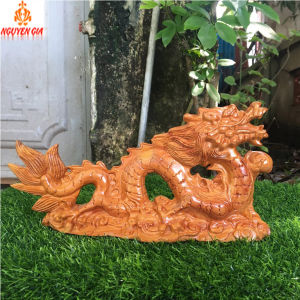 Tượng rồng phong thủy bằng gỗ hương ngang 30cm