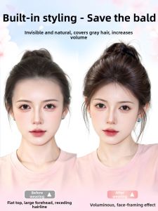 YUEDING | Natural Real Hair Fringe Hairpiece Lightweight Bangs Patch