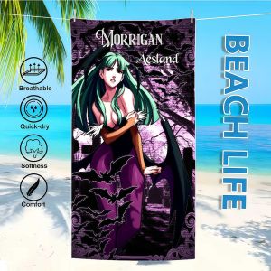 BILIBILI | Kpk M-Morrigan Aensland Game Towel Textile Bathrobe Beach Quick-Drying Lightweight Portable Camping Swim Pool Travel