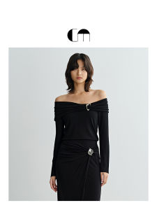 Designer Asymmetric Shoulder Summer Slimming Womens Top