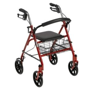 Elderly walker trolley can push and sit shopping cart elderly leisure four-wheel shopping cart with chair walker