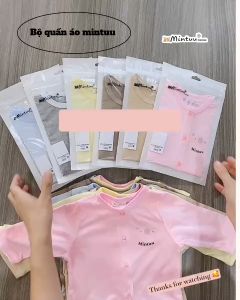 HOT - Áo sơ sinh cho bé cài giữa tay dài vải sợi tre thương hiệu MINTUU - Hana’s kids