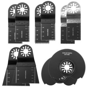 10Pcs Mixed Multitool Saw Blades Kit for Cutting Metal Wood Plastic Quick-release Oscillating Saw Blades Rotary Tool Accessories