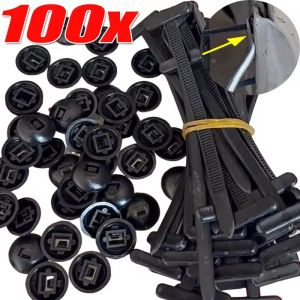 100Pcs Universal Nylon Cable Tie Buckle Auto Fastener Screw Replacement Clip Car Fender Trunk Engine Guard Panel Wire Management Secure