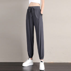 150.00kg plus-Sized Ice Silk Sports Pants Female Summer Thin Loose Slim Looking Casual Sun-Proof Sweatpants
