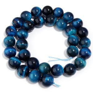 4/6/8/10/12mm Natural Stone Beads Blue Tiger Eye Round Loose Beads Diy Charm Bracelet Earrings for Jewelry Making 15" Strand