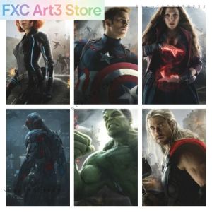 1PC frameless Paintings Marvel Superheroes Movie Poster Avengers Age of Ultron Iron Man Hulk Print Wall Art Canvas paint