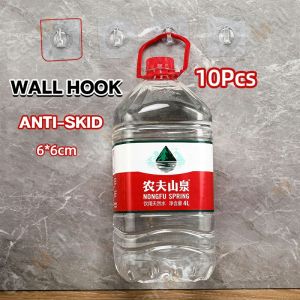 Adhesive Wall Hook Reusable Anti-skid Traceless Heavy Duty Stick on Bathroom Kitchen 10 Pcs