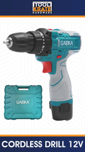 GABKA Cordless Drill 12V Double Speed Li-ion Battery Rechargeable Electric Screw Driver Heavy Duty